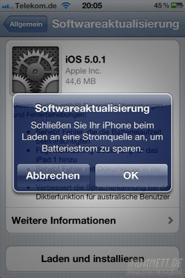 iOS 5.01 - Batteriestrom sparen