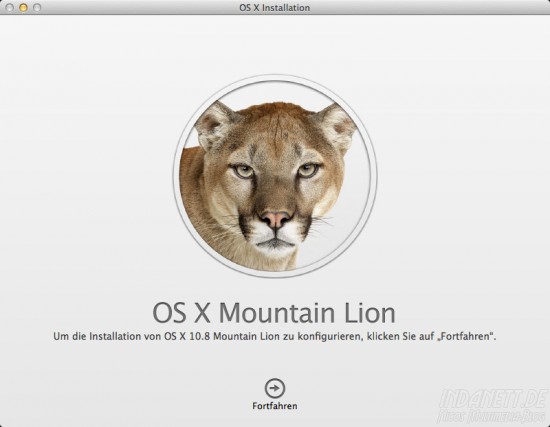 Mountain Lion - Installation starten