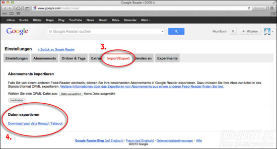 Googlereader Export Teil 2