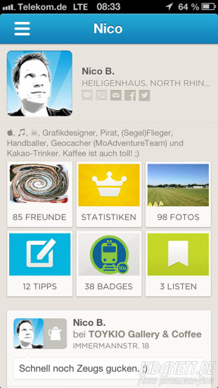 Foursquare-Profil